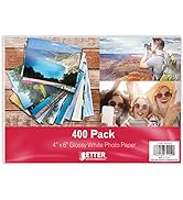 Premium Glossy Photo Paper, 4 x 6 inch, 400 Sheets, 200 gsm, Better Office Products, 4 x 6, 400-C...