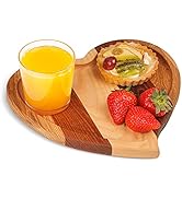KIBS group Heart Shaped Charcuterie Board Tray 9,5" - Wooden Serving Platter, Trays, Dishes, Plat...