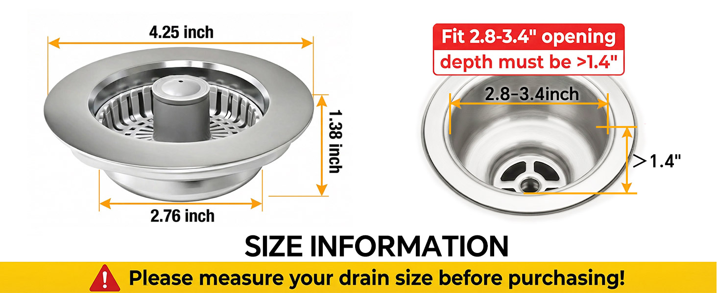 Kitchen Sink Stopper Silver 2pcs PC