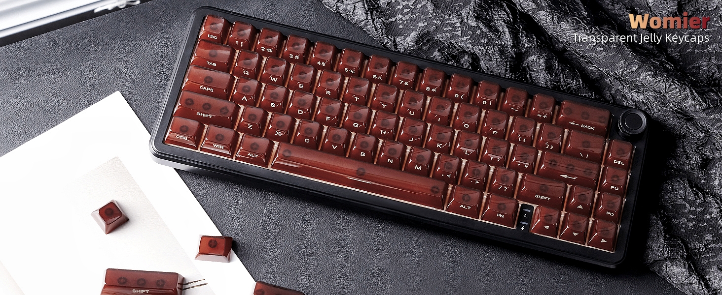 Keycaps Jelly Ceramic Keycaps Style, Clear Keycaps, Transparent Side Printed Keycaps