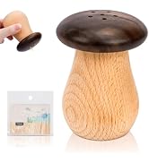 JINGIHE Cute Mushroom Toothpick Holder with 150 Toothpicks, Wooden Tooth Picks Dispenser Containe...