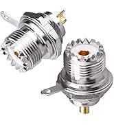 TUOLNK UHF SO239 Bulkhead Female Panel Chassis Mount Flange Solder Cup PL259 RF Coaxial Connector...