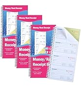gisgfim 4 Pads Money and Rent Receipt Book with Spiral Bound Rent Receipt Book with 2 Part Carbon...
