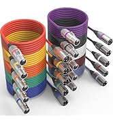 10 Color XLR Cable, Multicolor XLR Male to Female 6ft Audio Cables 10 Pack, 3 Pin Balanced XLR Mi...