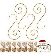 Christmas Ornament Hooks 160 Pcs Christmas Tree Ornament Hangers Hooks for Christmas Tree Decorat...