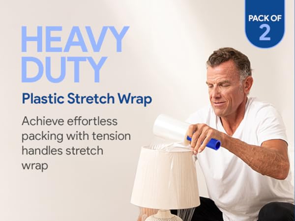 Moving storage plastic wrap stretch 80 gauge 1500 handle