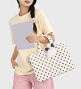 Polka Dot Quilted Laptop Sleeve with Handle 13-14 Inch Laptop Carrying Case | Soft Padded, 13-14 ...