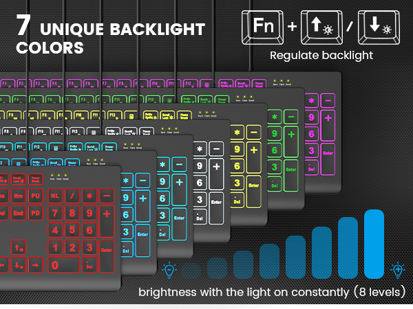 7 color backlight keyboard
