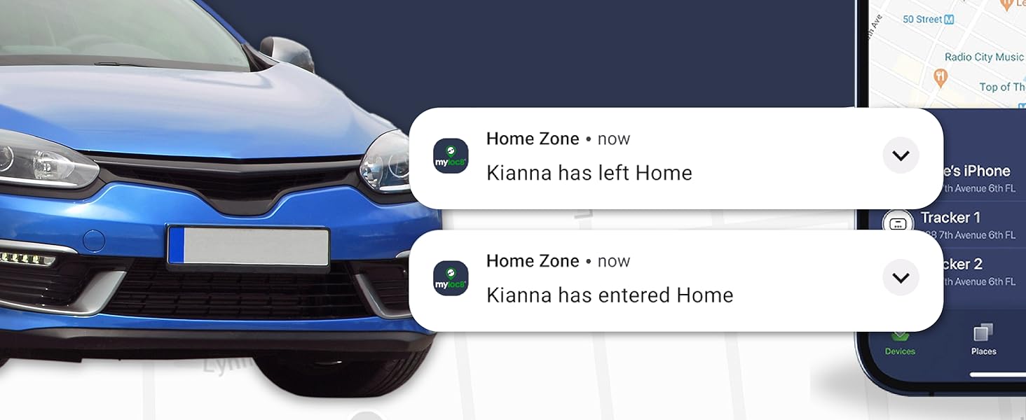 track location and get gps notifications on your phone with myloc8 app android and iOS compatible 