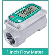 GRYVOZE 1 Inch Water &amp; Fuel Flow Meter for 2.6-26 GPM Inline NPT Thread ±1% Accuracy Flowmeter fo...