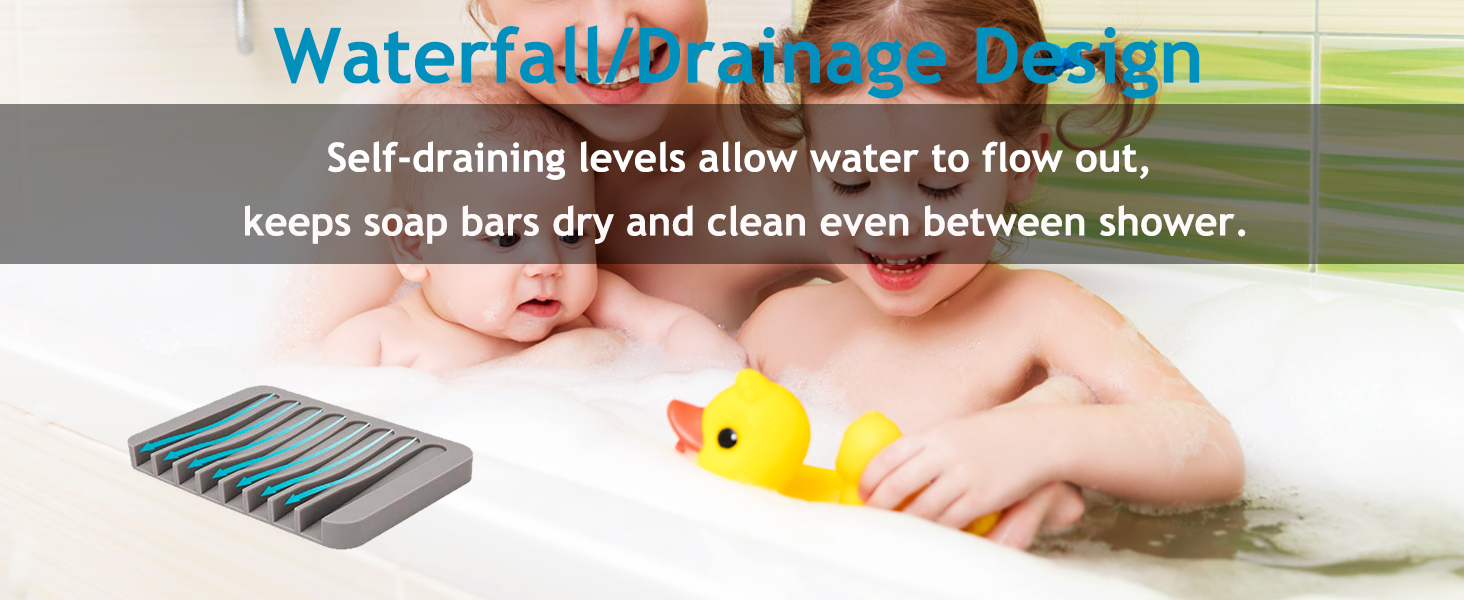 Premium Silicone Soap Dish, Soap Saver for Shower, Bathroom, Kitchen, Bath Tub, Keep Soap Bars Dry 