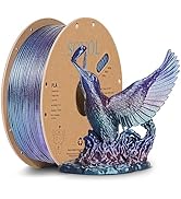 Sovol 3D Printer Silk Shiny Multicolored Fast Change Rainbow PLA 1kg (2.2 lbs) Spool 3D Printing ...