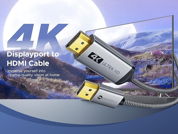 Displayport to HDMI Cable