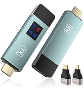 Wireless Hdmi Transmitter and Receiver, Wireless HD Extender Plug &amp; Play Portable 2.4G/5G with LE...