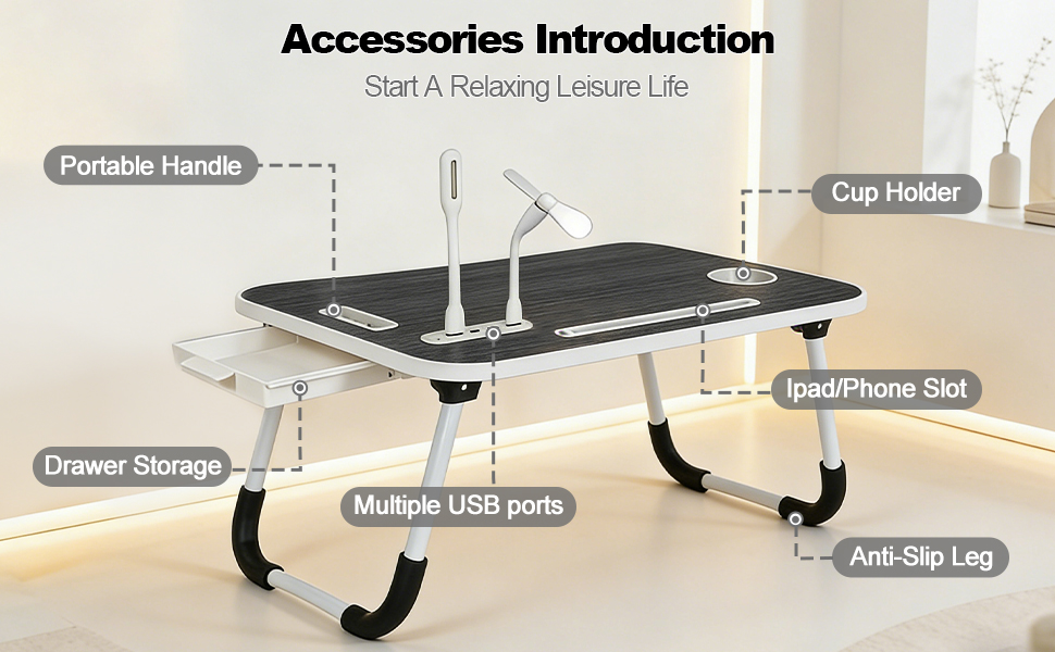 Foldable Laptop Bed Desk