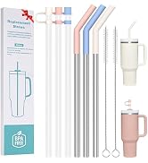 HEYSKAY 6pc Replacement Straws Reusable for Stanley Tumbler Cup 40oz 30oz Metal Plastic Straws wi...