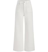 CIDER Womens Wide Leg Jeans Cropped Length Stretchy Denim Flared Pants | High Waist, Trendy, Stra...