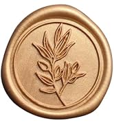 Pilloze 50 Pcs Antique Gold Wax Seal Stickers Self- Adhesive Wedding Invitation Seal Stickers, Pe...