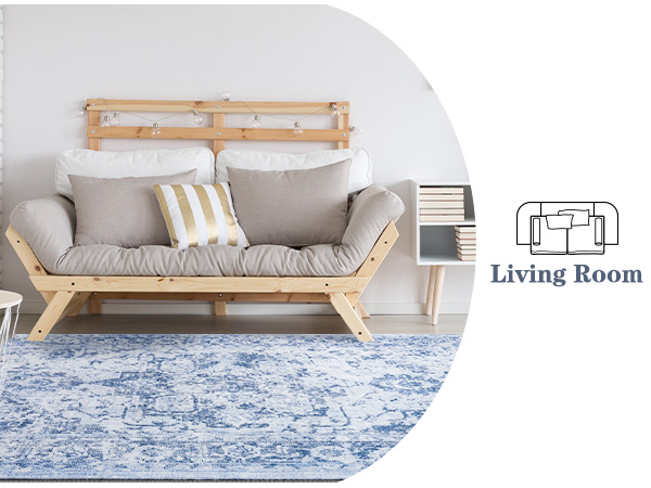 living room rug 8x10 bule white
