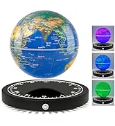 Flagest Magnetic Levitating Floating Globe with LED Lights, 16 Colors Rotating Globe Lamp with Cl...
