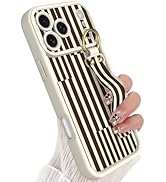 Jefonha Compatible with iPhone 17 Pro Max Case with Finger Hand Strap for Girls Women, Cute Strip...