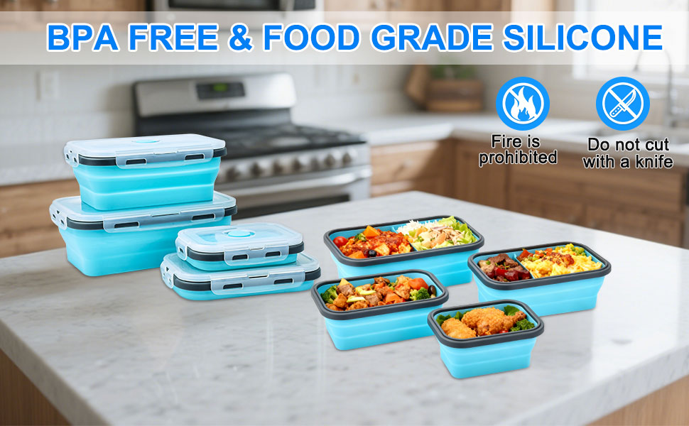 Collapsible Silicone Food Storage Containers