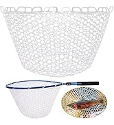 Dovesun Rubber Fishing Net Replacement Netting without Handle Clear Black Fishing Nets for Fish F...