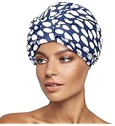 INNELO Luxury Shower Cap for Women Reusable Waterproof, Double Layered Shower Hair Cap with Adjus...