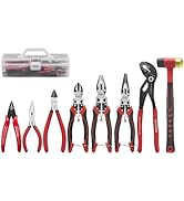 HOUSERAN 8-Piece Tool Set with Case Including 10” Groove Joint Pliers, 8.3” Long Nose, 8.3” Lines...