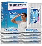 Cooling Face Body Wipes - 20 Packs of 10 (200 Wipes) - Disposable Individually Wrapped No-Rinse C...
