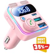 JOYROOM 81W Bluetooth 6.0 Car Adapter FM Transmitter [Next-Gen Stable] Bluetooth Cigarette Lighte...