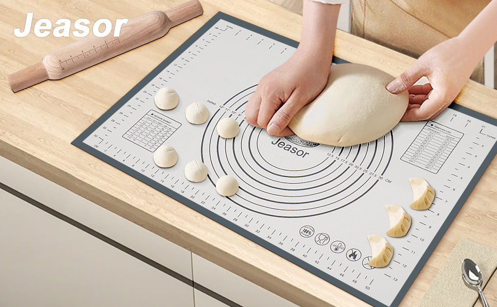 Kneading mat with measurements pastry rolling pad nonstick countertop mat