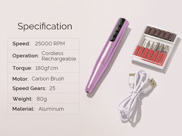 MelodySusie Cordless Electric Nail Drill