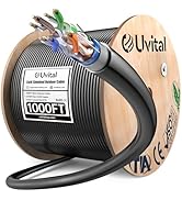 Uvital Cat 6 Outdoor Ethernet Cable 1000ft, 23AWG 100% Solid Copper | Waterproof, Direct Burial C...