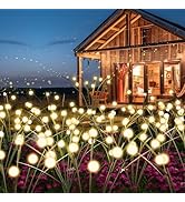 luckystyle Solar Garden Lights 6 Pack,2 Lighting Modes Waterproof Firefly Lights with Artificial ...