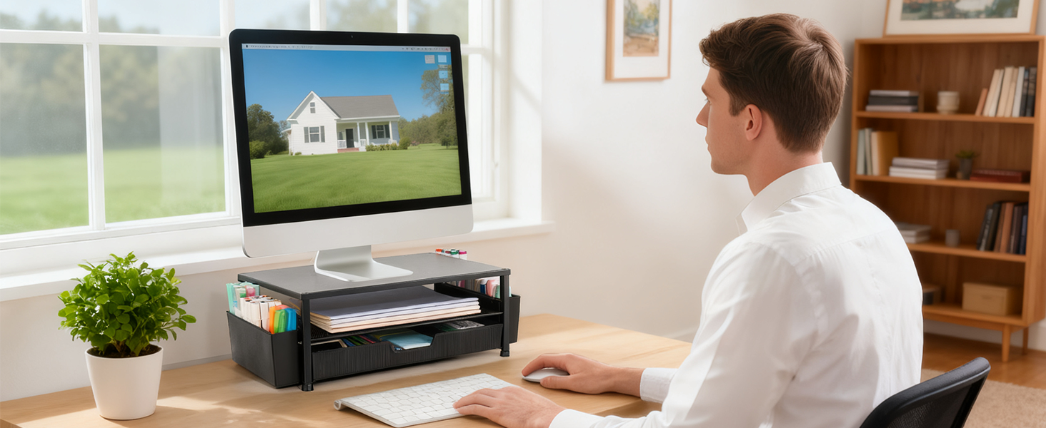 desk organizer monitor stand