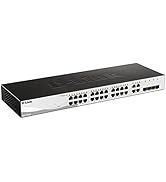 D-Link 28 Port Smart Managed Layer 2+ Gigabit Ethernet Switch with 4 Gigabit RJ45/SFP COMBO Ports...