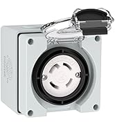 Muelnmey 30Amp Locking Female Connector Power Box, 125/250 Volt Nema L14-30C Generator Female Con...