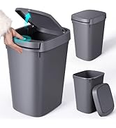 CEROELDA 3 Pack Bathroom Small Trash Can with Lid, 10L/2.6 Gal Slim Garbage Can with Press Top Li...