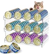 Cat Food Can Organizer, Can Organizer for Pantry, Transparent Cat Food Storage Container Holds 96...