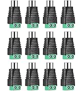 Iskueal RCA to AV Screw Terminal Connector, RCA Cable Audio Adapter,Phono RCA Female Jack Solderl...