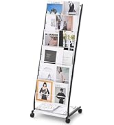 VEVOR Brochure Display Rack, 6-Tier Magazine Literature Display Stand, Floor Standing Magazine Ra...