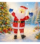 Shintenchi 3ft Lighted Christmas Santa Claus, Outdoor Pop-up Holiday Decoration with 80 LED Light...
