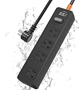 Power Strip Weatherproof, Surge Protector with 4 Wide Outlets, 1875W/15A Overload Protection Swit...