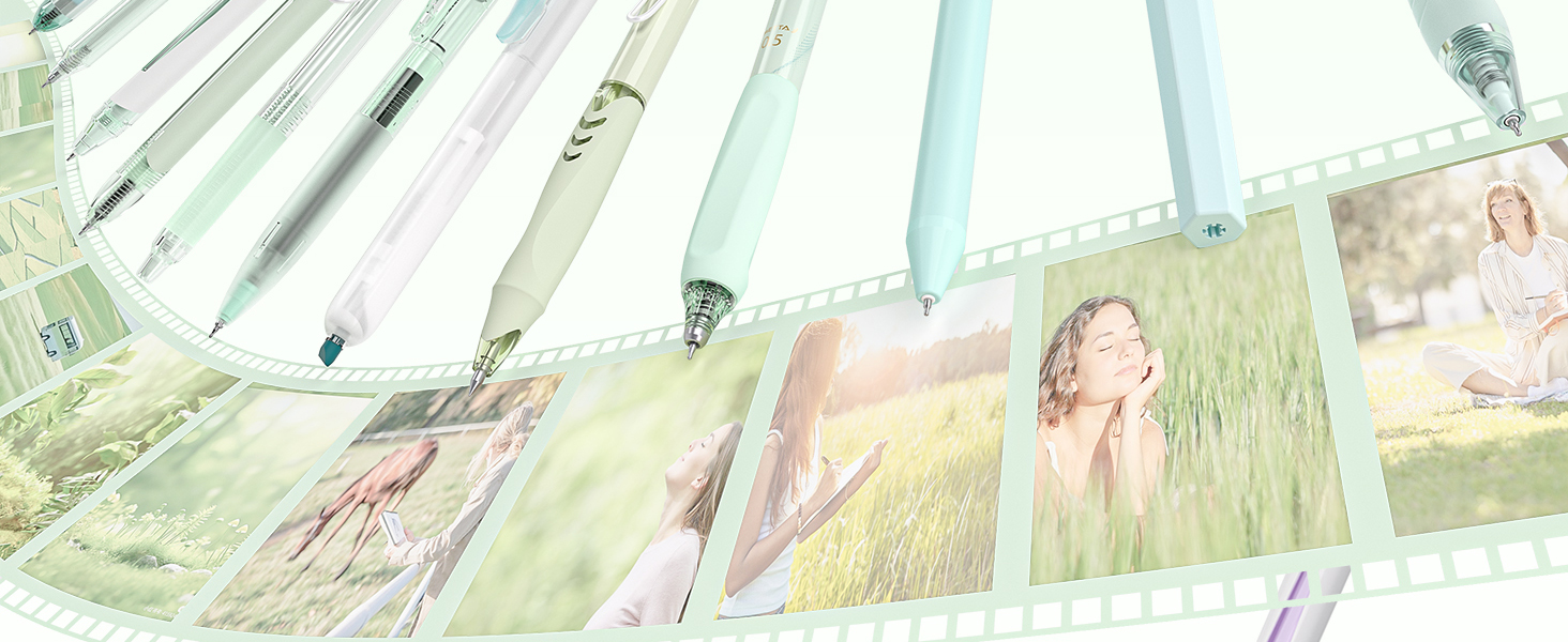 Four Candies 12 Styles Pen Set Green