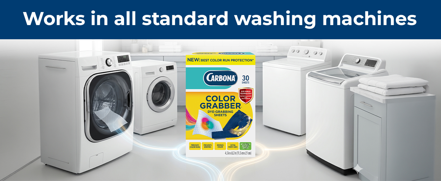 Carbona Color Grabber sheets work in front-load and top-load washing machines