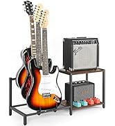 Bikoney Guitar Stand,3 Electric Bass Guitar Stand Floor with Guitar Amp Stand,Guitar Rack for Mul...