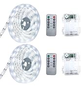 Marreal Battery Powered Led Strip Lights,13.2FT 240Led Battery Led Strip Lights for Remote,Blinki...