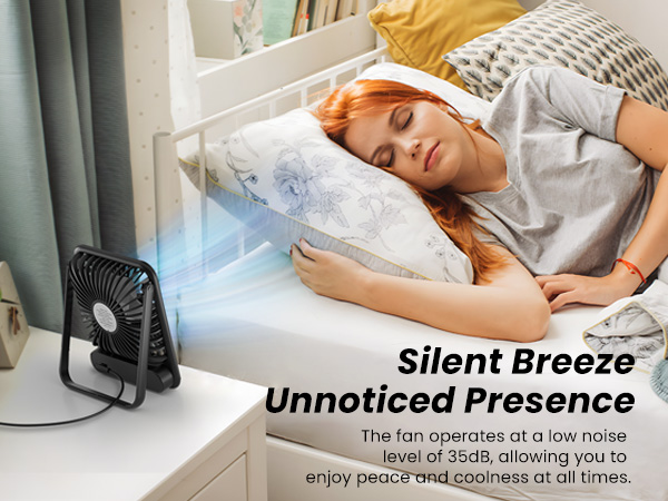 Koonie USB Desk Fan, Strong Wind Ultra Quiet Small Personal Fan