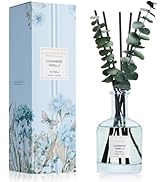 COCORRÍNA Cashmere Vanilla Reed Diffuser – 6.76 oz Essential Oil with 8 Reeds &amp; Real Eucalyptus S...